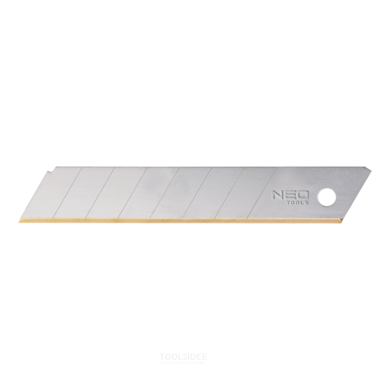 NEO cuchilla de repuesto de 18 mm, titanio, embalaje de 10 piezas, 18 x 0,50 mm, trampas cortadas con láser