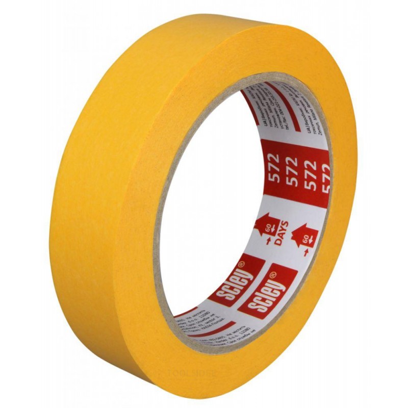 SCL cinta adhesiva profesional para trabajos de precisión pegamento acrílico de 25 x 33 m, 0,10 mm, papel washi, resistente a lo