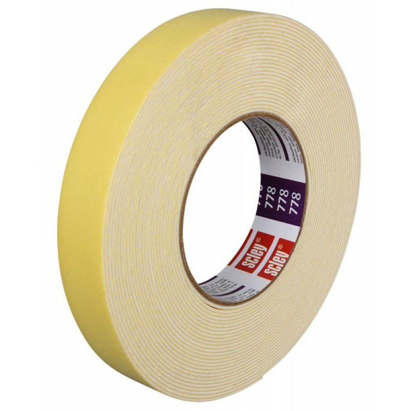 SCL cinta de instalación de espuma adhesiva de caucho sintético de 19 x 5 m, 1,00 mm, espuma de pe blanca, adecuada para espacio