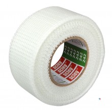 SCL fiberglas band 50x20m acryl lijm, 0,23mm, 18 mesh geweven, makkelijk in gebruik, voor scheuren en gaten in muren