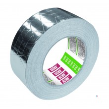 SCL cinta de aluminio adhesivo de caucho extra fuerte 48x33m, 0.11mm, ignífugo, viscosa alta, impermeable, aluminio puro, estruc