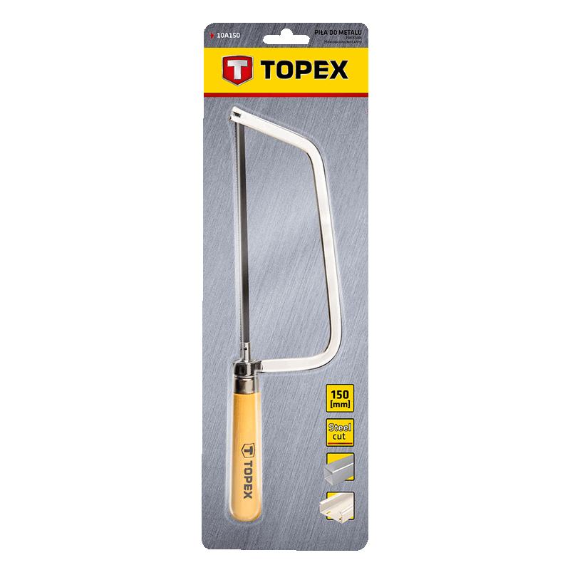 TOPEX sierra para metales mini 150mm, mango de madera