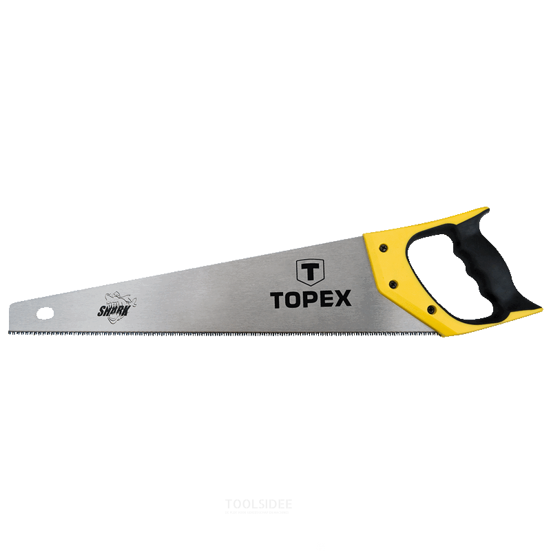 TOPEX sierra de mano de 500 mm, 7 dientes por pulgada, corte rápido, dientes extra endurecidos