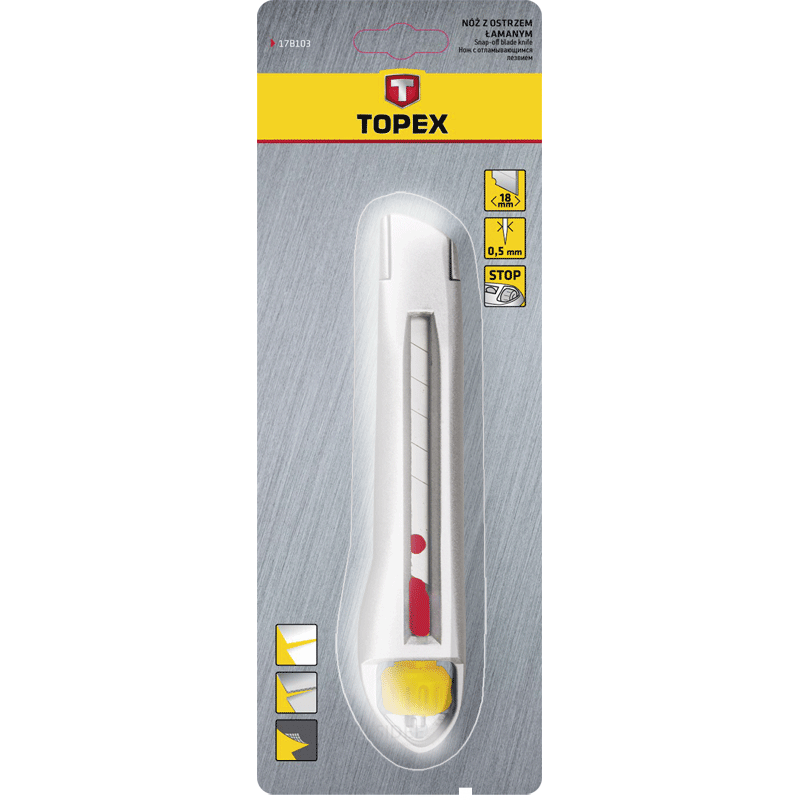 TOPEX knækkniv 18 mm metal drejeled