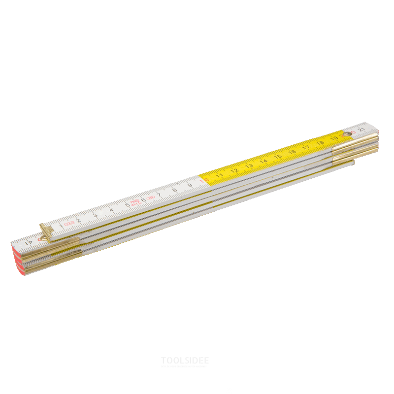 TOPEX folding rule 2mtr white / yellow, eg ijknorm class 2