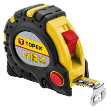 TOPEX tape measure 5 mtr pocket nylon coated, 25mm tape, magnetic