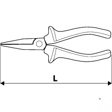 TOPEX needle nose pliers 160mm without spring, crv steel