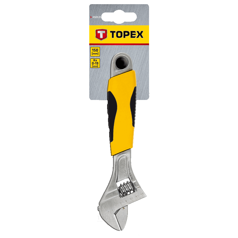 TOPEX skiftenøkkel 200mm 0-24 mm ra, crv stål