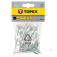 TOPEX popnagels 4,0x12,5mm 50 stuks verpakking, aluminium