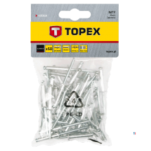 TOPEX popnagels 4,0x16mm 50 stuks verpakking, aluminium