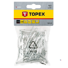 TOPEX popnagels 4,8x8mm 50 stuks verpakking, aluminium