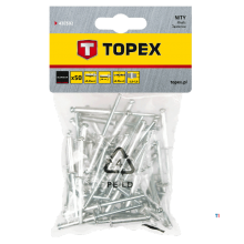 TOPEX rivetti 4.8x10mm confezione da 50 pezzi, alluminio