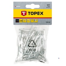 TOPEX popnagels 4,8x12,5mm 50 stuks verpakking, aluminium