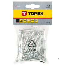 TOPEX rivets 4,8x14,5mm emballage de 50 pièces, aluminium