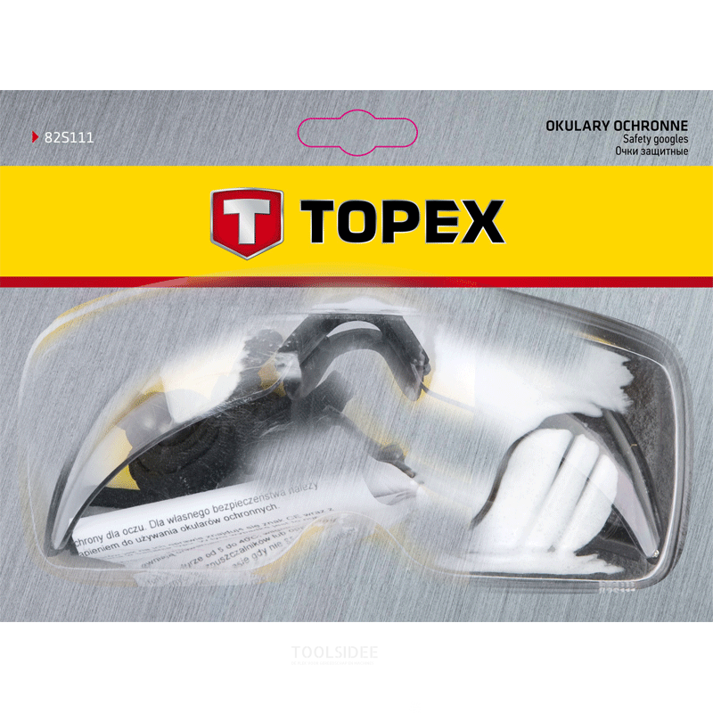 TOPEX sikkerhedsbriller justerbar spænde og udtrækkelige ben, ce og tuv