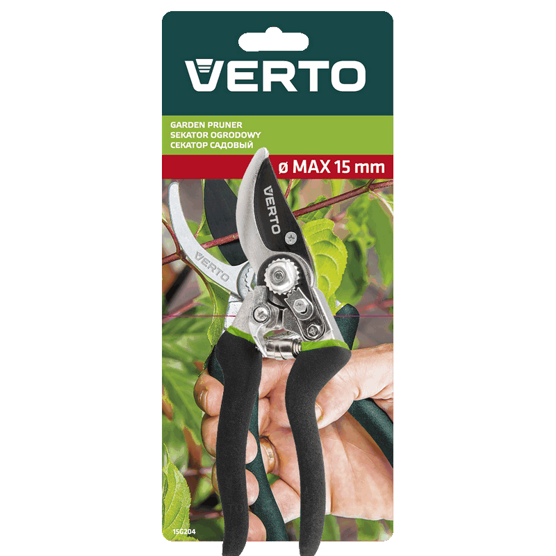 VERTO pruning shears extra strong cutting diameter 15-20mm, type bypass, non-slip lever