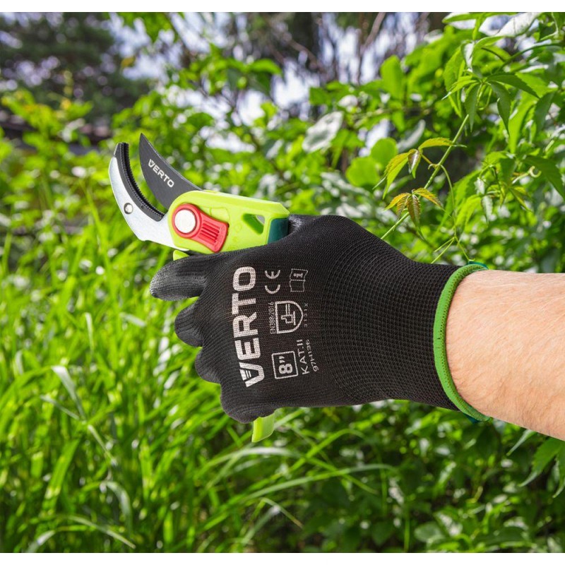 VERTO gant de jardin, taille 8, revêtement pu, anti-allergique, col renforcé 