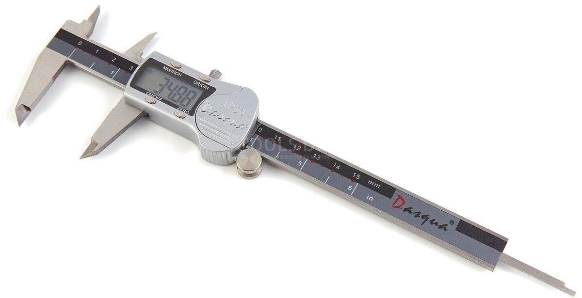 Dasqua IP 54 Professional 150 mm digital kaliper med stor skjerm og metallhus Dasqua IP 54 Professional 150 mm digital kaliper med stor skjerm og metallhus