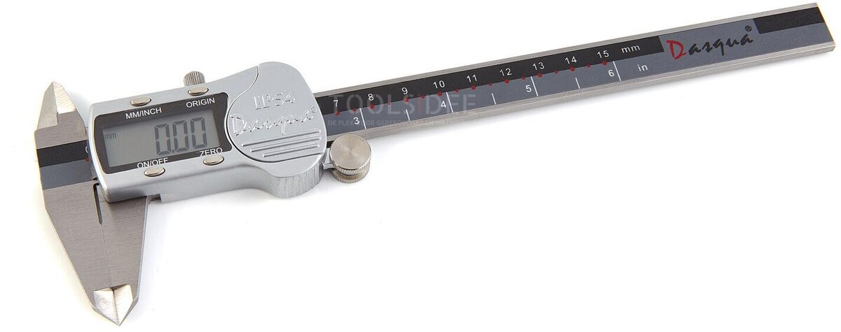 Dasqua IP 54 Professional 150 mm digital kaliper med stor skjerm og metallhus Dasqua IP 54 Professional 150 mm digital kaliper med stor skjerm og metallhus