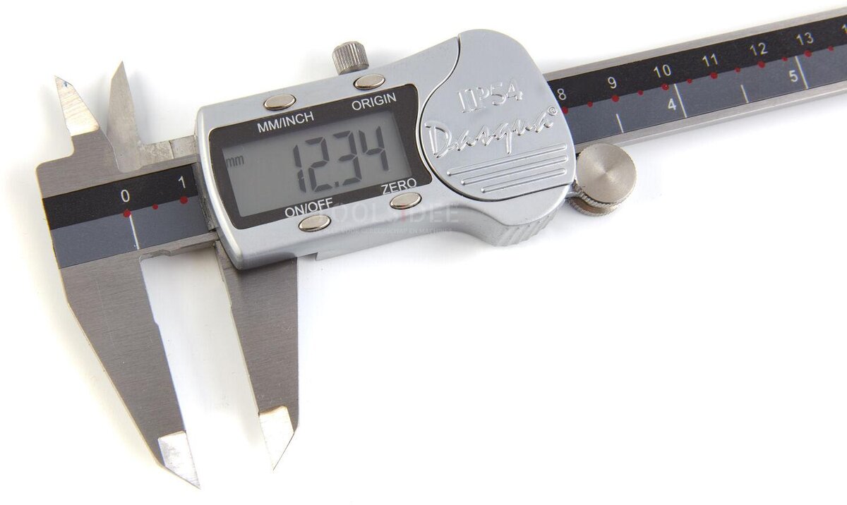 Dasqua IP 54 Professional 150 mm digital kaliper med stor skjerm og metallhus Dasqua IP 54 Professional 150 mm digital kaliper med stor skjerm og metallhus