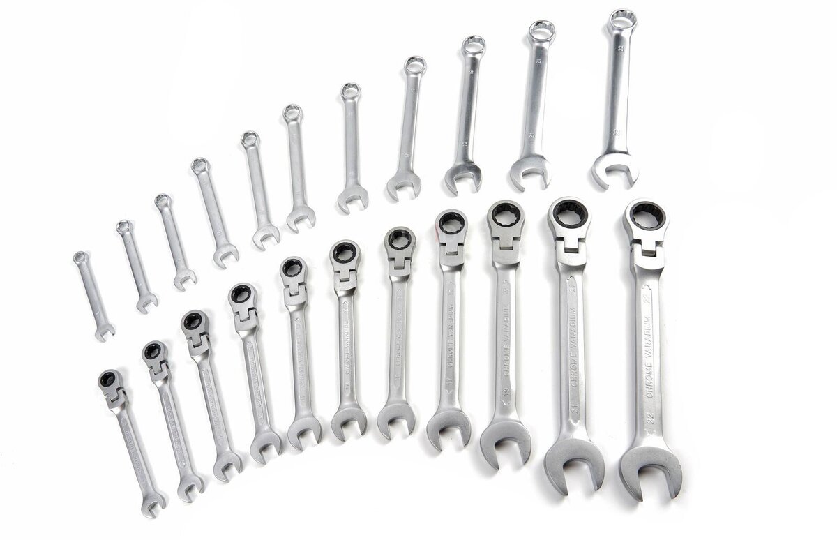 HBM 22 Piece Ring Ratchet Spanner Set in Carbon Foam inlay for Tool Trolley