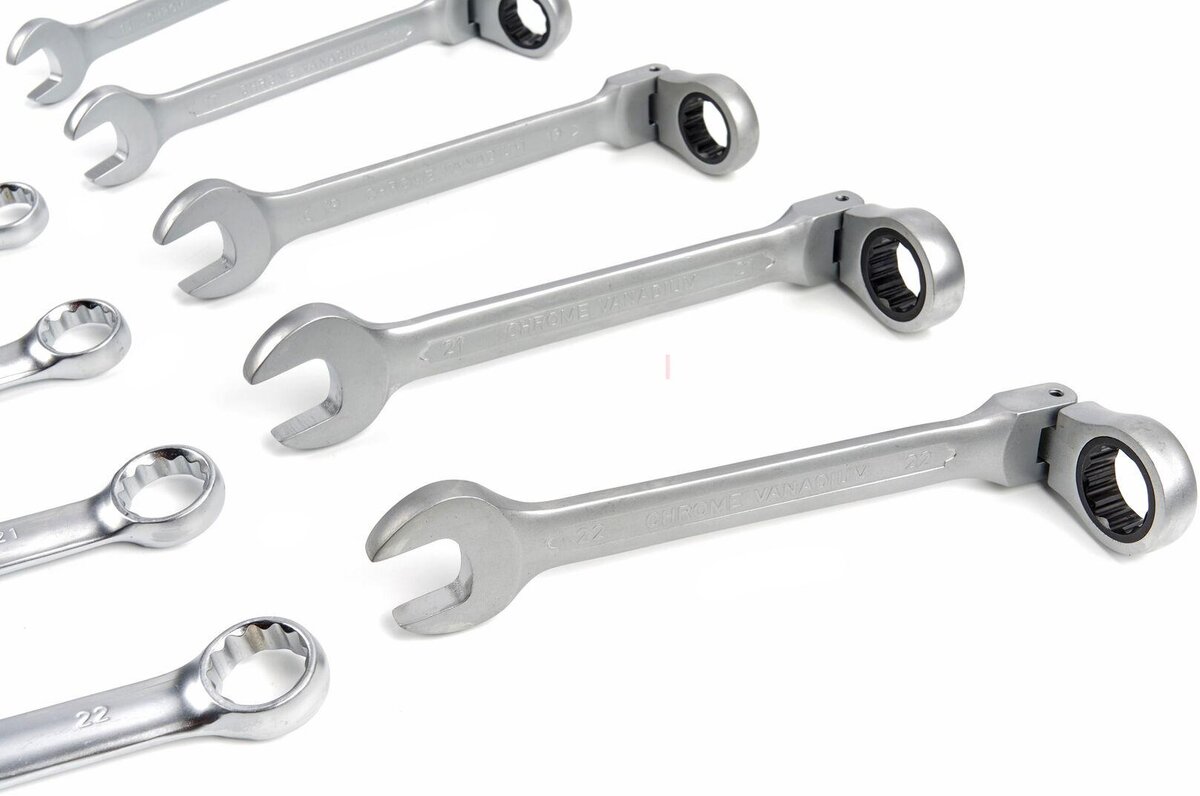 HBM 22 Piece Ring Ratchet Spanner Set in Carbon Foam inlay for Tool Trolley