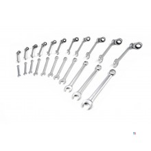 HBM 22 Piece Ring Ratchet Spanner Set in Carbon Foam inlay for Tool Trolley