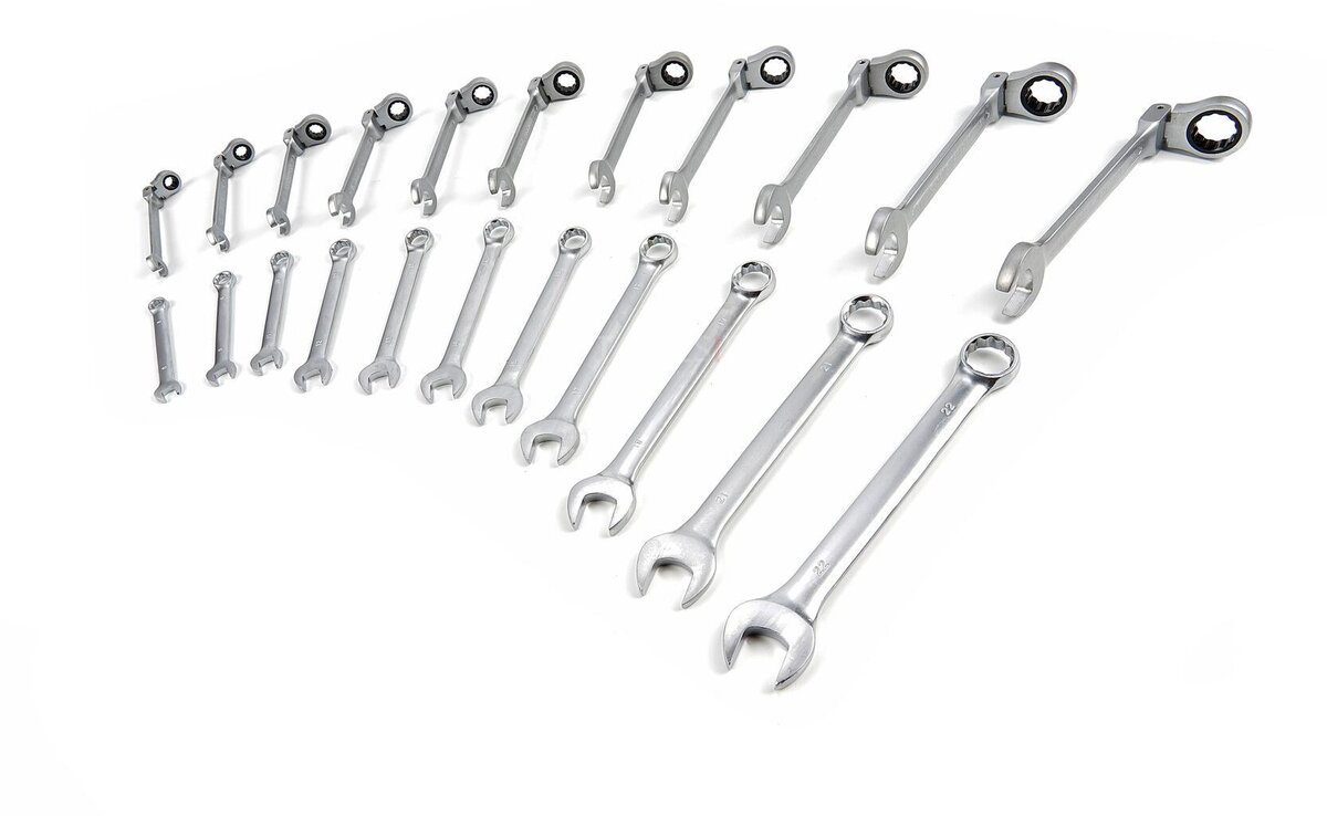 HBM 22 Piece Ring Ratchet Spanner Set in Carbon Foam inlay for Tool Trolley