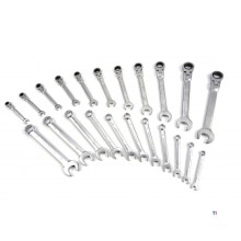 HBM 22 Piece Ring Ratchet Spanner Set in Carbon Foam inlay for Tool Trolley