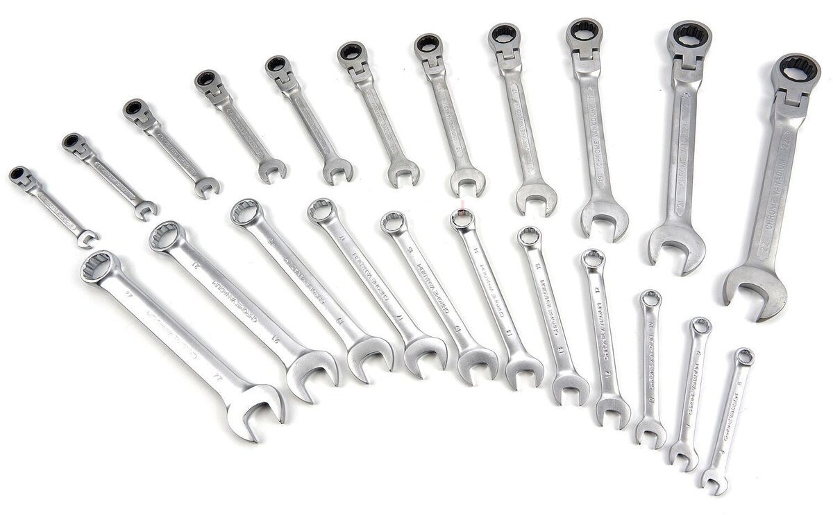 HBM 22 Piece Ring Ratchet Spanner Set in Carbon Foam inlay for Tool Trolley