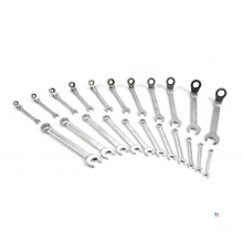 HBM 22 Piece Ring Ratchet Spanner Set in Carbon Foam inlay for Tool Trolley