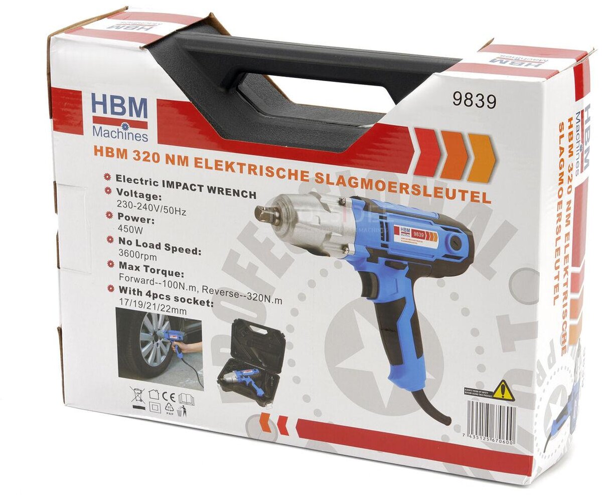 HBM 320 Nm elektrisk slagnøkkel HBM 320 Nm elektrisk slagnøkkel