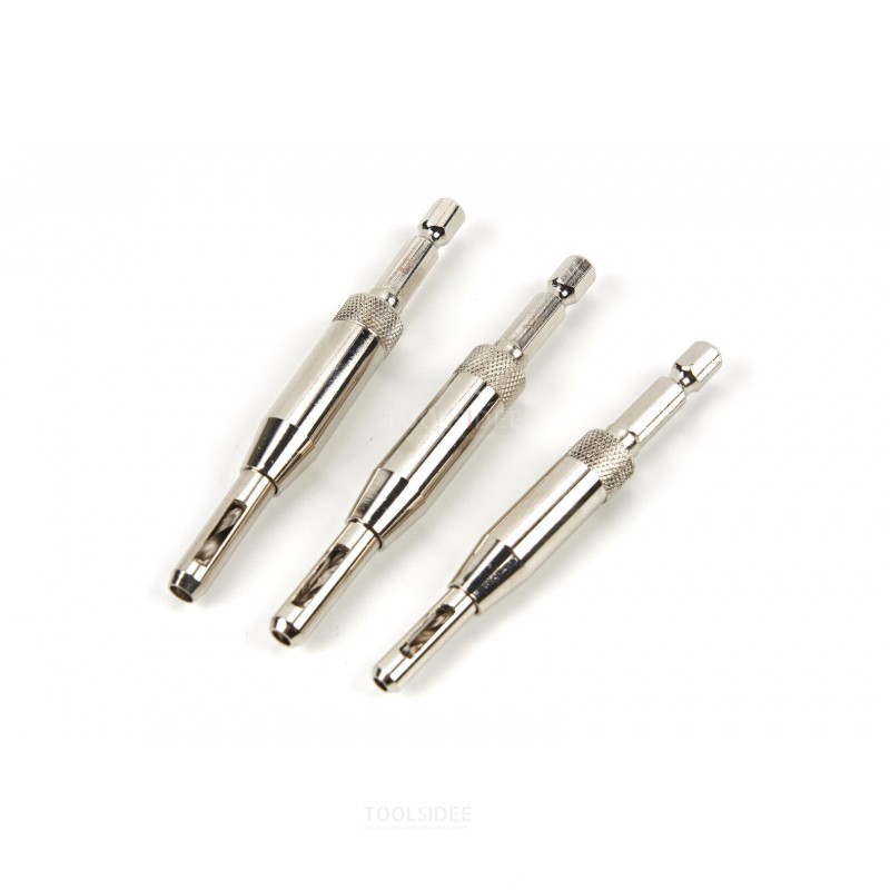 HBM 3-piece HSS Self-centering hinge drill set for hinges and drawer guides