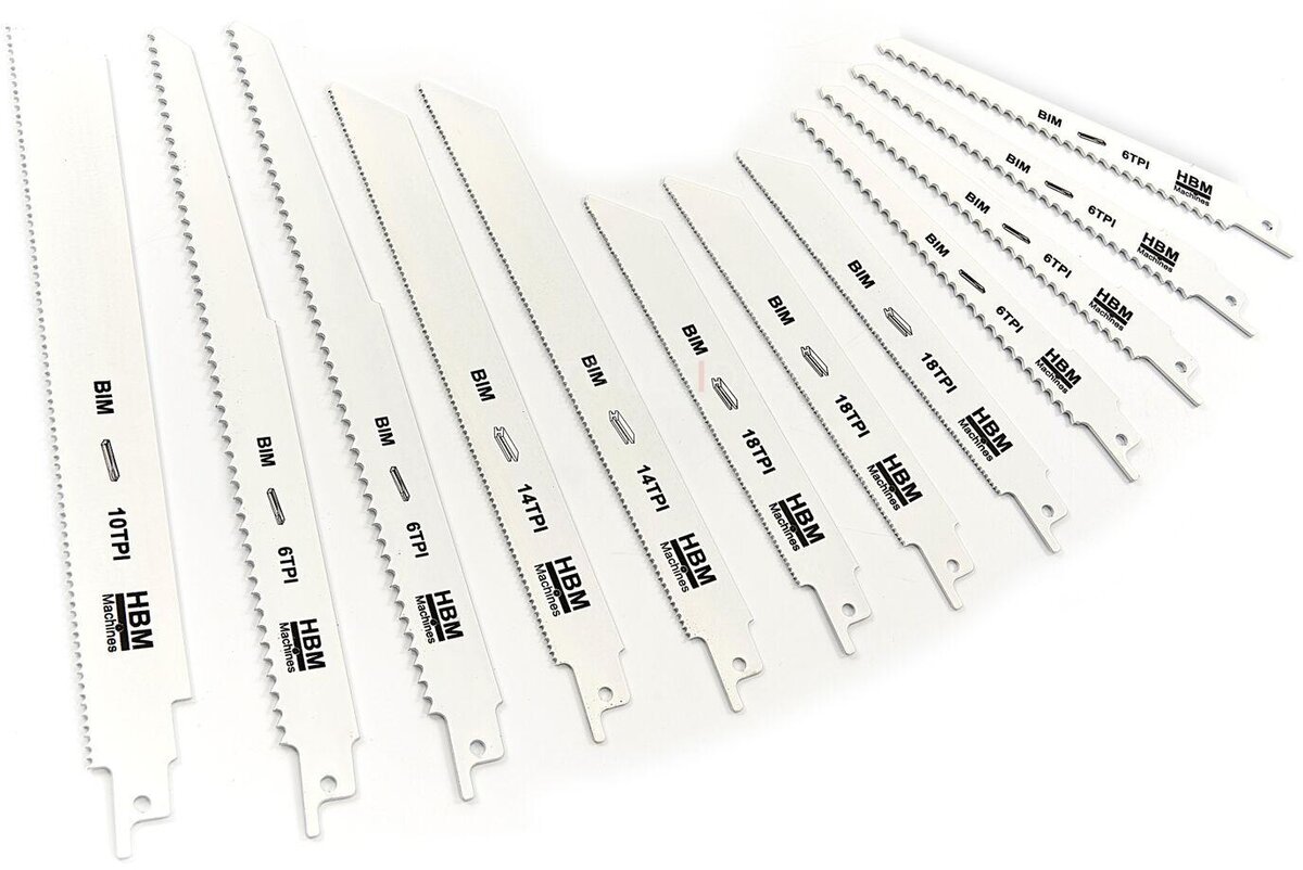 HBM 12 Delige Bi-Metaal Reciprozaagbladenset