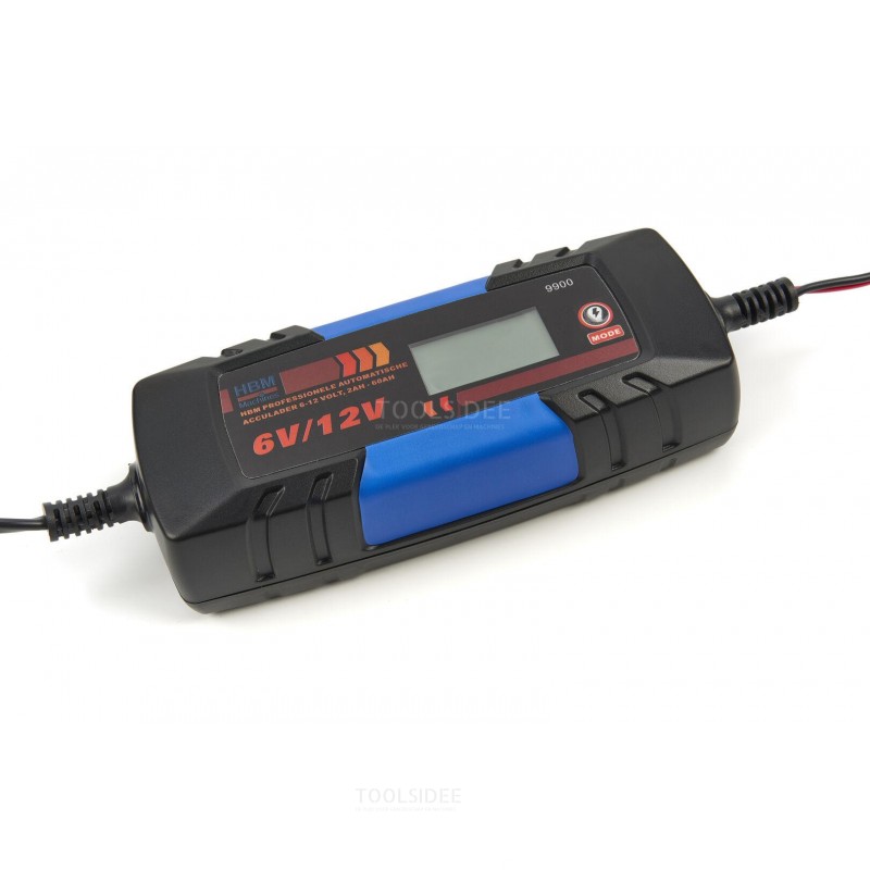 Chargeur de batterie automatique professionnel HBM 6-12 volts, 2Ah - 60Ah