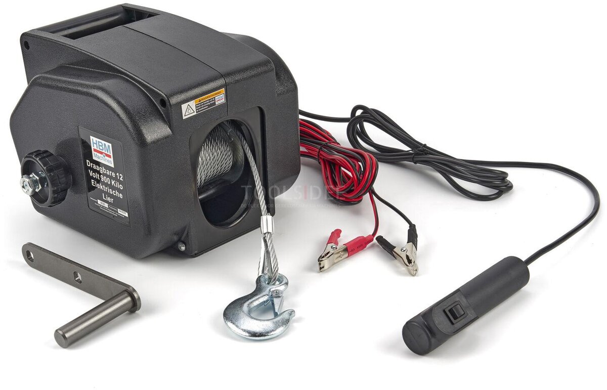 HBM bærbar 12 volt 900 kilo elektrisk vinsj