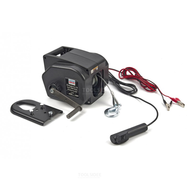 HBM Portable 12 Volt 900 Kilo Electric Winch