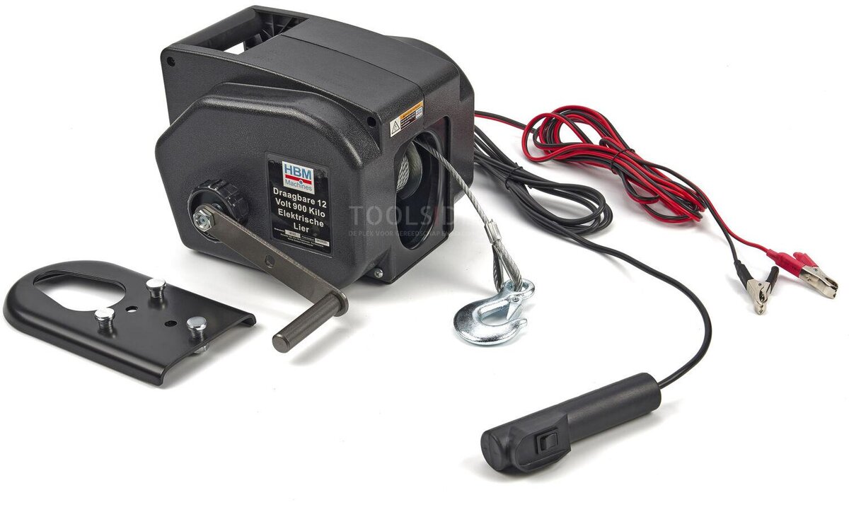 HBM bærbar 12 volt 900 kilo elektrisk vinsj