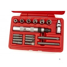 AOK 18-delars professionell slagskruvmejseluppsättning med bitar och kepsar