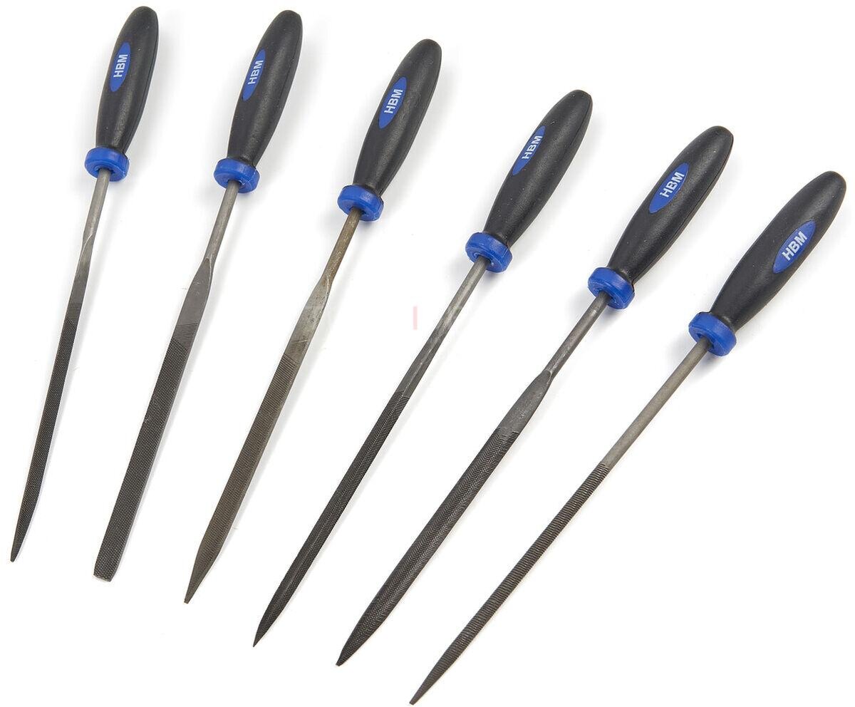 HBM 6 stykke Deluxe nålefil sæt, nøglefil sæt med bløde greb håndtag HBM 6 stykke Deluxe nålefil sæt, nøglefil sæt med bløde greb håndtag