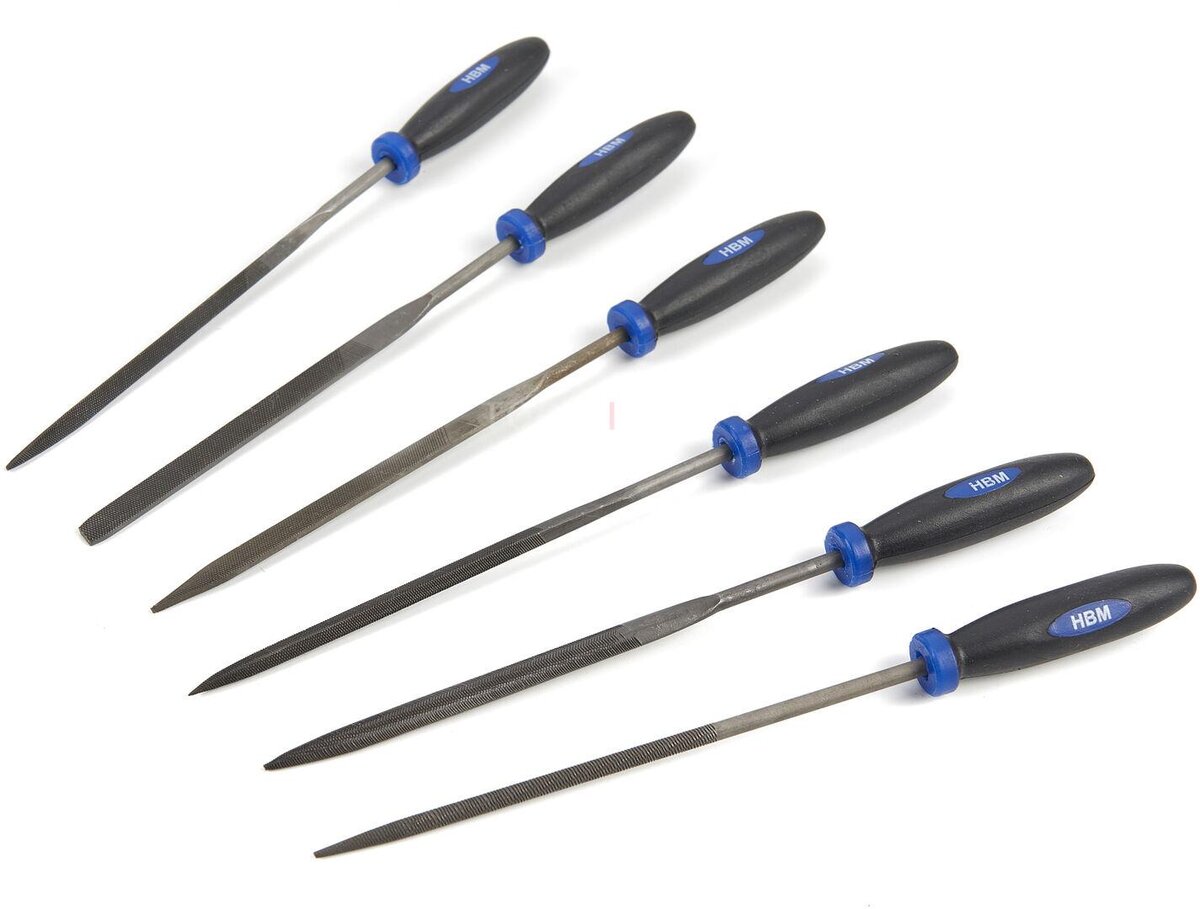 HBM 6 stykke Deluxe nålefil sæt, nøglefil sæt med bløde greb håndtag HBM 6 stykke Deluxe nålefil sæt, nøglefil sæt med bløde greb håndtag