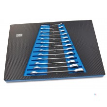  HBM 13-osainen rengas, räikkä, jakoavainsarja INCH hiilivaahtoa työkaluvaunuun