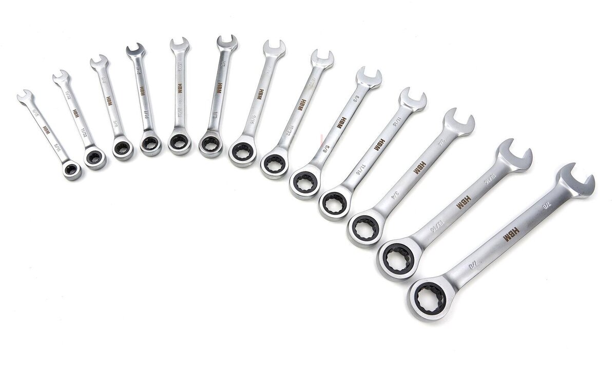  HBM 13-osainen rengas, räikkä, jakoavainsarja INCH hiilivaahtoa työkaluvaunuun