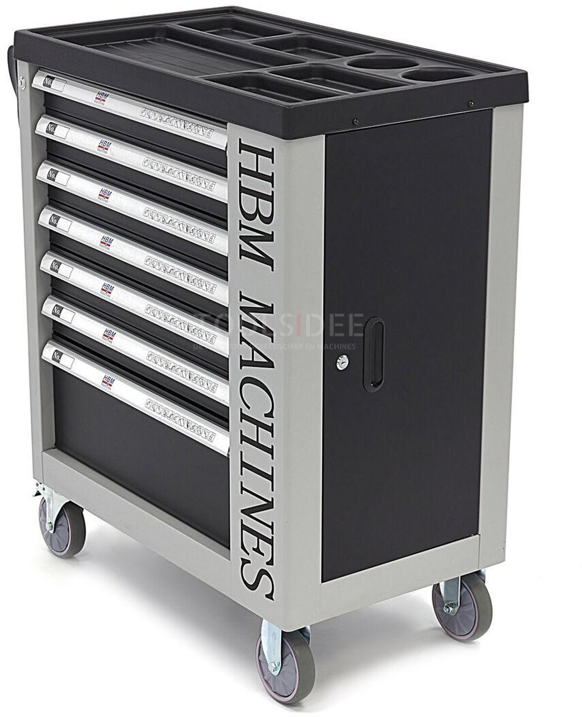 Chariot à outils HBM Premium rempli avec porte - 245 pièces en tailles en pouces Chariot à outils HBM Premium rempli avec porte - 245 pièces en tailles en pouces