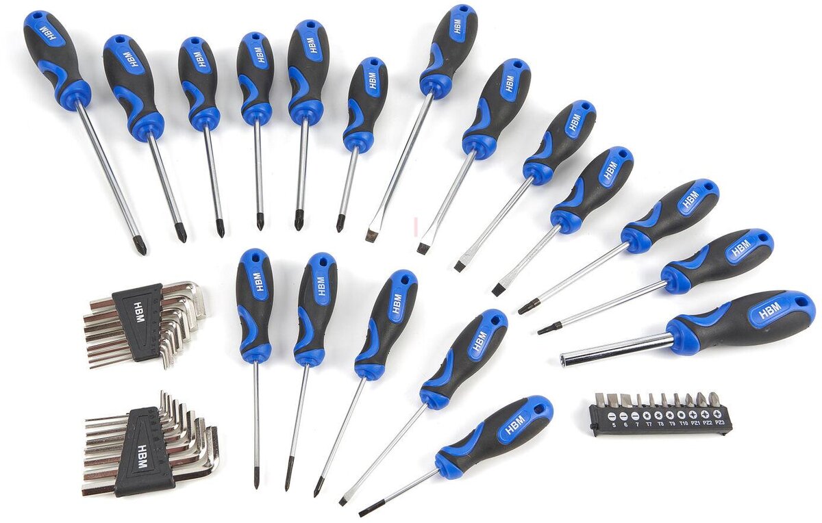 HBM Profi 44-piece Soft Grip Screwdriver Set, Allen Key Set and Bit Set HBM Profi 44-piece Soft Grip Screwdriver Set, Allen Key Set and Bit Set