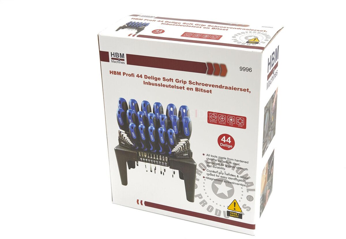 HBM Profi 44-piece Soft Grip Screwdriver Set, Allen Key Set and Bit Set HBM Profi 44-piece Soft Grip Screwdriver Set, Allen Key Set and Bit Set