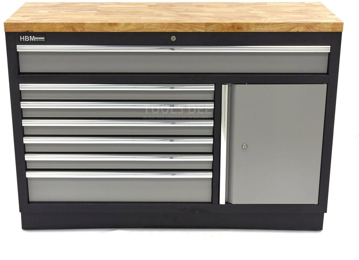 HBM 7 Loading 136 cm. Professional Tool Cabinet, Workbench With Door For Workshop Equipment