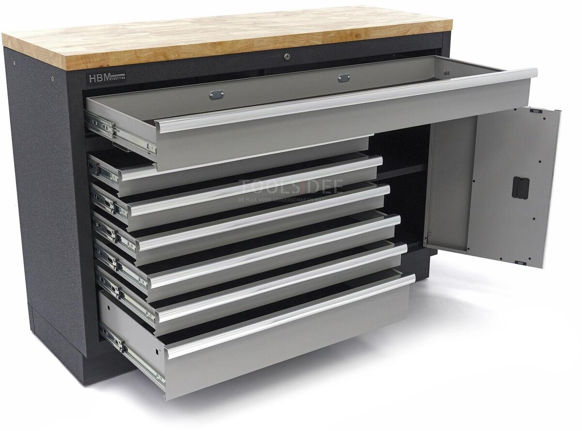HBM 7 Loading 136 cm. Professional Tool Cabinet, Workbench With Door For Workshop Equipment