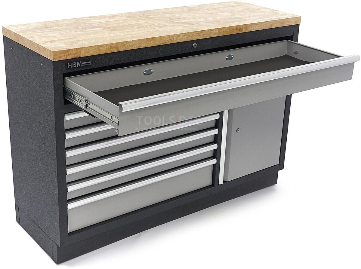 HBM 7 Loading 136 cm. Professional Tool Cabinet, Workbench With Door For Workshop Equipment