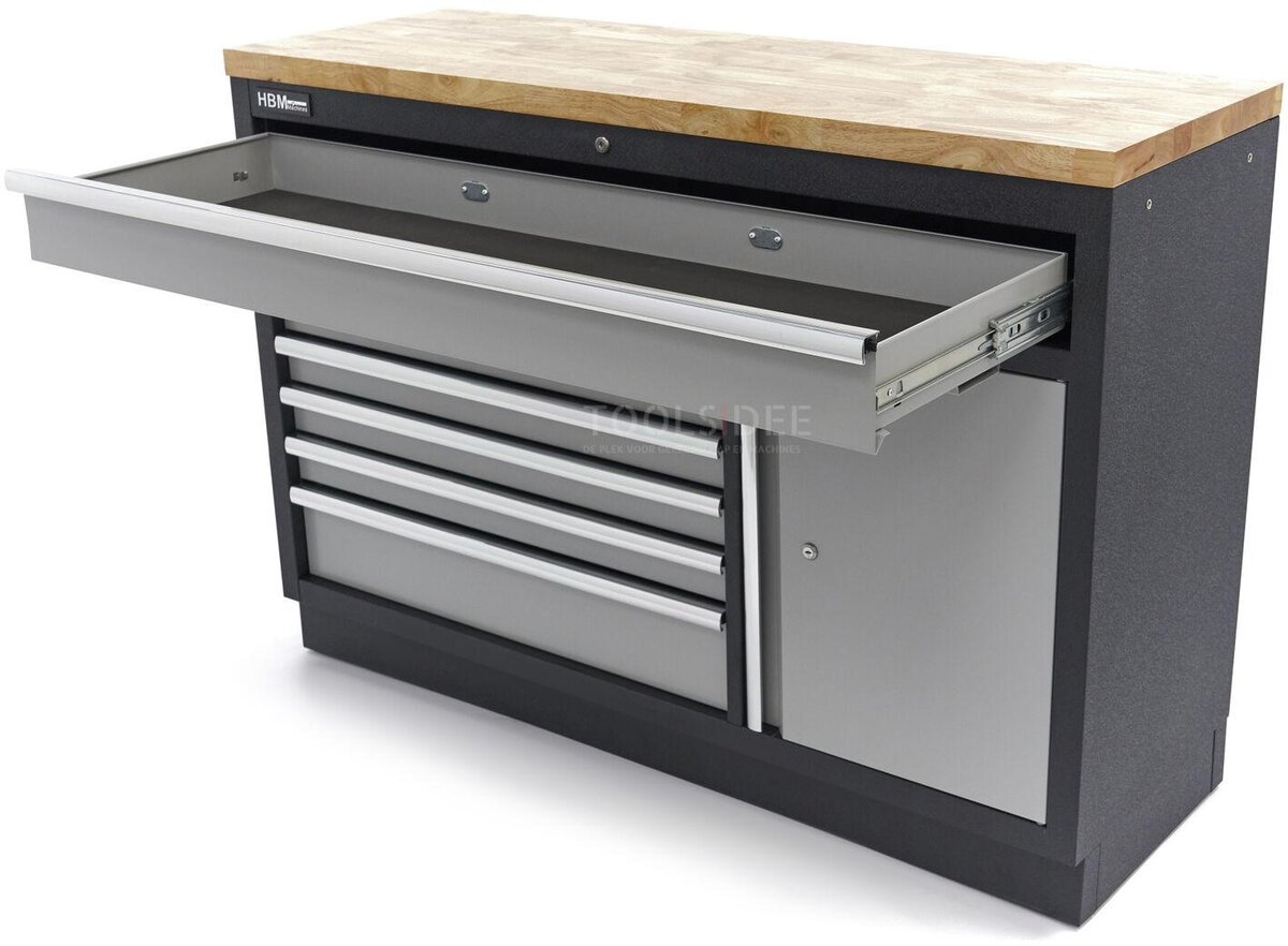 HBM 7 Loading 136 cm. Professional Tool Cabinet, Workbench With Door For Workshop Equipment